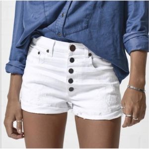 ONE TEASPOON White Denim “Harlet” Shorts